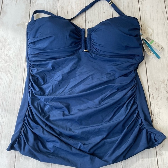 Bleu Rod Beattie Navy Bandeau Tankini Swim Top 8 - Blue - navy closet staple - Picture 3 of 5
